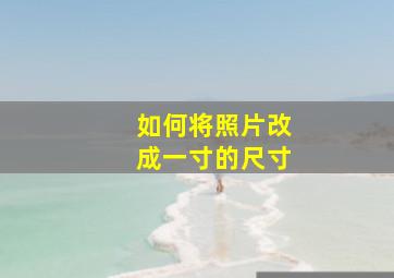 如何将照片改成一寸的尺寸