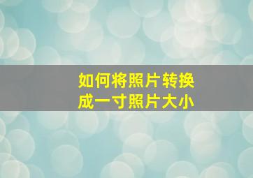 如何将照片转换成一寸照片大小