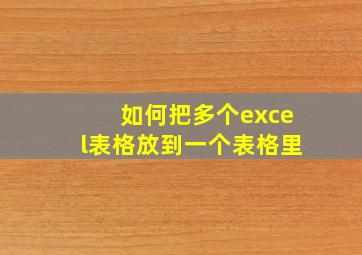 如何把多个excel表格放到一个表格里