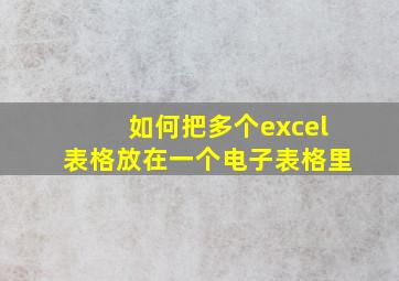 如何把多个excel表格放在一个电子表格里