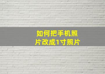 如何把手机照片改成1寸照片