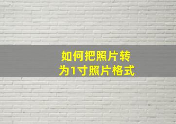 如何把照片转为1寸照片格式