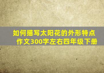 如何描写太阳花的外形特点作文300字左右四年级下册