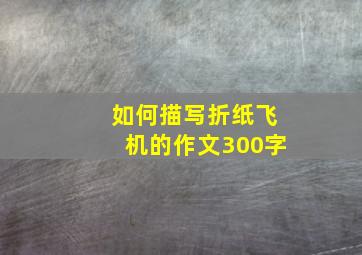 如何描写折纸飞机的作文300字