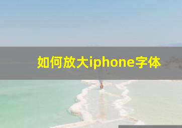 如何放大iphone字体