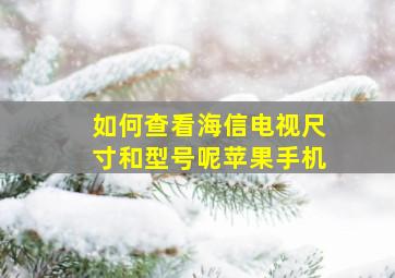 如何查看海信电视尺寸和型号呢苹果手机