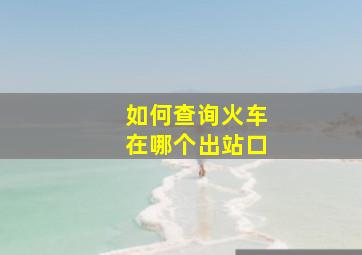 如何查询火车在哪个出站口