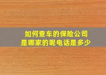 如何查车的保险公司是哪家的呢电话是多少