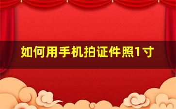 如何用手机拍证件照1寸