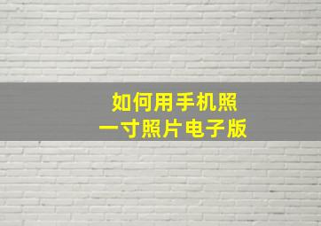 如何用手机照一寸照片电子版