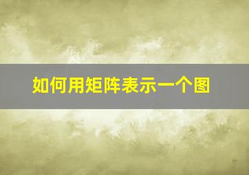 如何用矩阵表示一个图