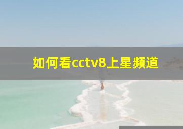 如何看cctv8上星频道