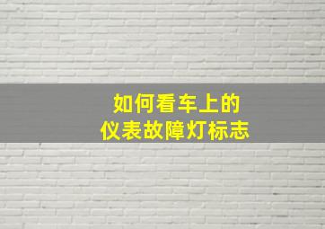 如何看车上的仪表故障灯标志