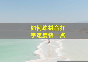 如何练拼音打字速度快一点