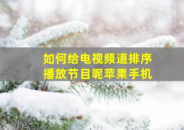 如何给电视频道排序播放节目呢苹果手机