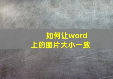 如何让word上的图片大小一致