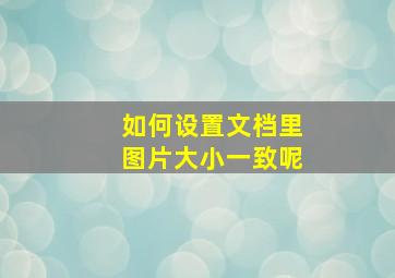 如何设置文档里图片大小一致呢