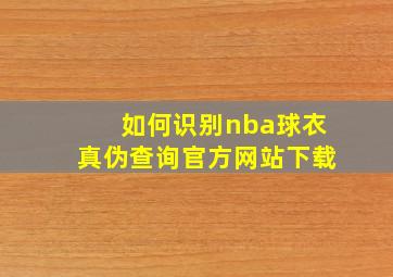 如何识别nba球衣真伪查询官方网站下载