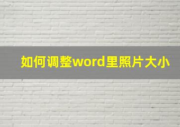 如何调整word里照片大小