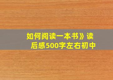 如何阅读一本书》读后感500字左右初中