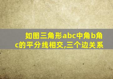 如图三角形abc中角b角c的平分线相交,三个边关系