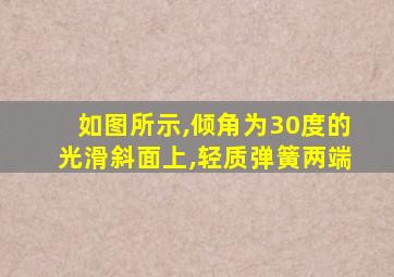 如图所示,倾角为30度的光滑斜面上,轻质弹簧两端