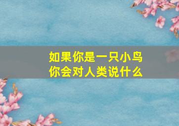 如果你是一只小鸟你会对人类说什么