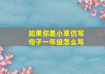 如果你是小草仿写句子一年级怎么写