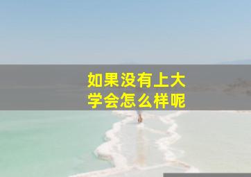 如果没有上大学会怎么样呢