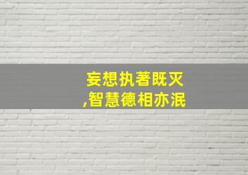 妄想执著既灭,智慧德相亦泯