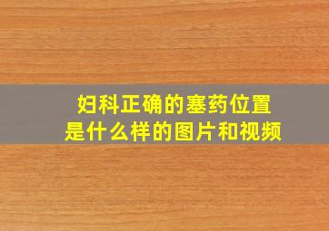 妇科正确的塞药位置是什么样的图片和视频