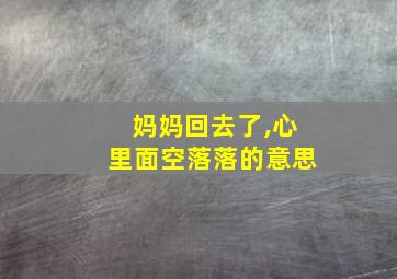 妈妈回去了,心里面空落落的意思