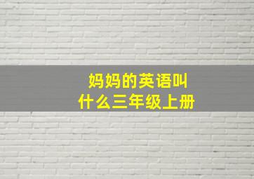 妈妈的英语叫什么三年级上册