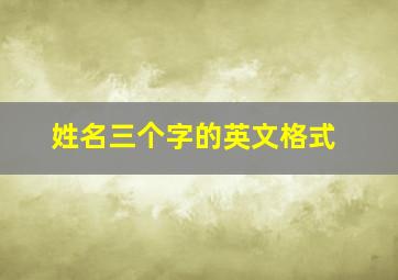 姓名三个字的英文格式