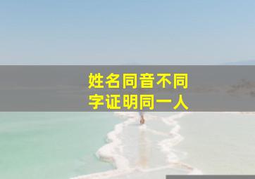 姓名同音不同字证明同一人