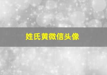 姓氏黄微信头像