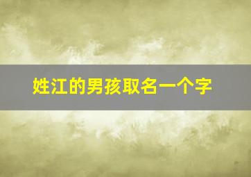 姓江的男孩取名一个字