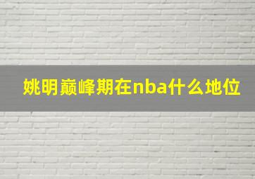 姚明巅峰期在nba什么地位