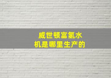 威世顿富氢水机是哪里生产的