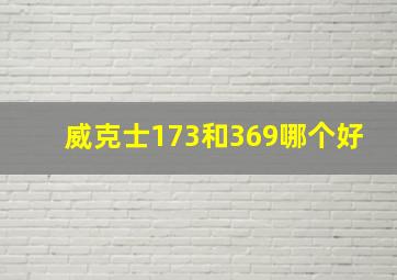 威克士173和369哪个好