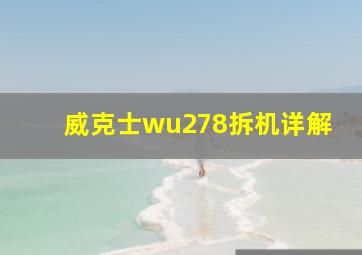 威克士wu278拆机详解