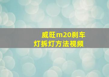 威旺m20刹车灯拆灯方法视频