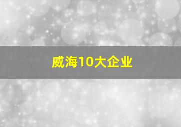 威海10大企业