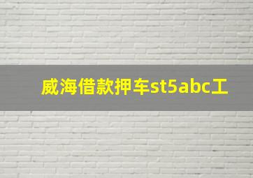 威海借款押车st5abc工