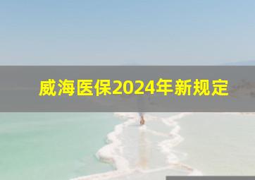 威海医保2024年新规定