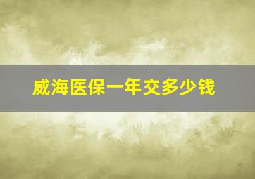 威海医保一年交多少钱