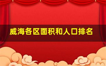 威海各区面积和人口排名