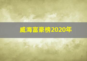 威海富豪榜2020年