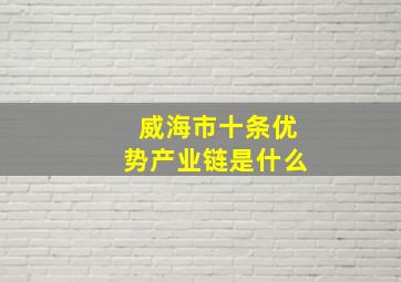 威海市十条优势产业链是什么