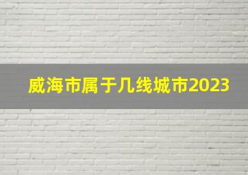 威海市属于几线城市2023